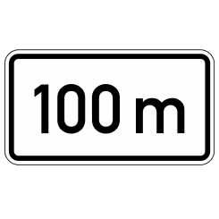 Entfernungsangabe in m (VZ 1004)