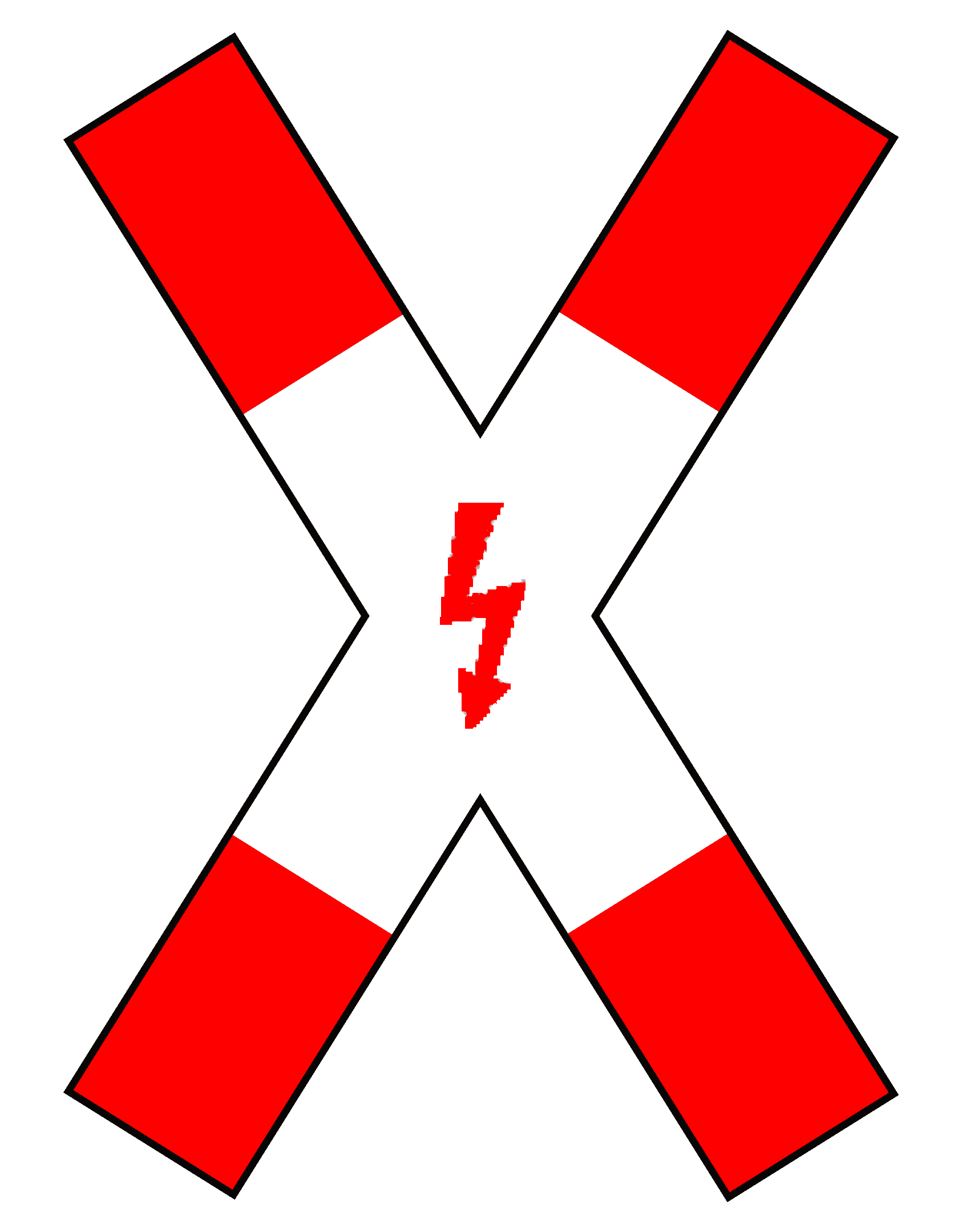 Verkehrszeichen Andreaskreuz Mit Blitz