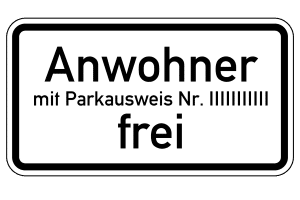 Parkausweis-Anhänger - Text: Parkausweis - zur Selbstbeschriftung -  39.25.235.0.00