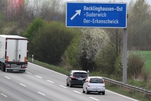 Möchten Sie die Autobahn verlassen, ist dies nur an bestimmten Stellen erlaubt.