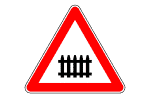 Verkehrszeichen Bahnübergang mit Schranken oder Halbschranken