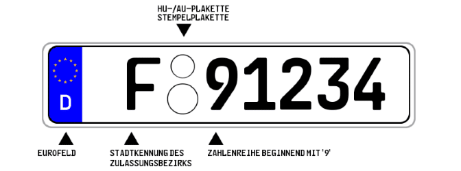 Die Erkennungsnummer bei einem Diplomatenkennzeichen, das ein Konsulat seinen Beamten ermöglicht, beginnt immer mit der Ziffer „9“.