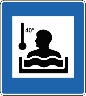 Zeichen für eine heiße Quelle in Island