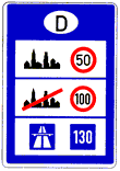 Informationstafel an Grenzübergangsstellen