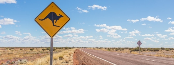 Die Verkehrsregeln in Australien sollen auch die einmalige Flora und Fauna schützen.