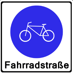 So sieht das Verkehrsschild für die Fahrradstraße aus