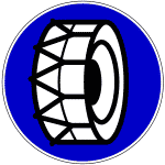 Verkehrszeichen 268 Schneeketten vorgeschrieben