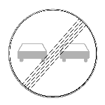 Verkehrszeichen 280 Ende des Überholverbots für Kraftfahrzeuge aller Art