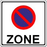 Verkehrszeichen 290-1 Beginn eines eingeschränkten Halteverbots für eine Zone