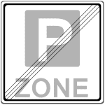 Verkehrszeichen 314-2 Ende Parkraumbewirtschaftungszone